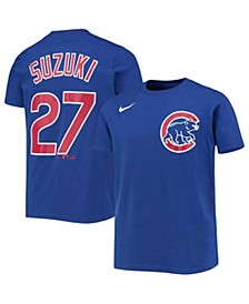 Youth Boys Seiya Suzuki Royal Chicago Cubs Player Name & Number T-shirt