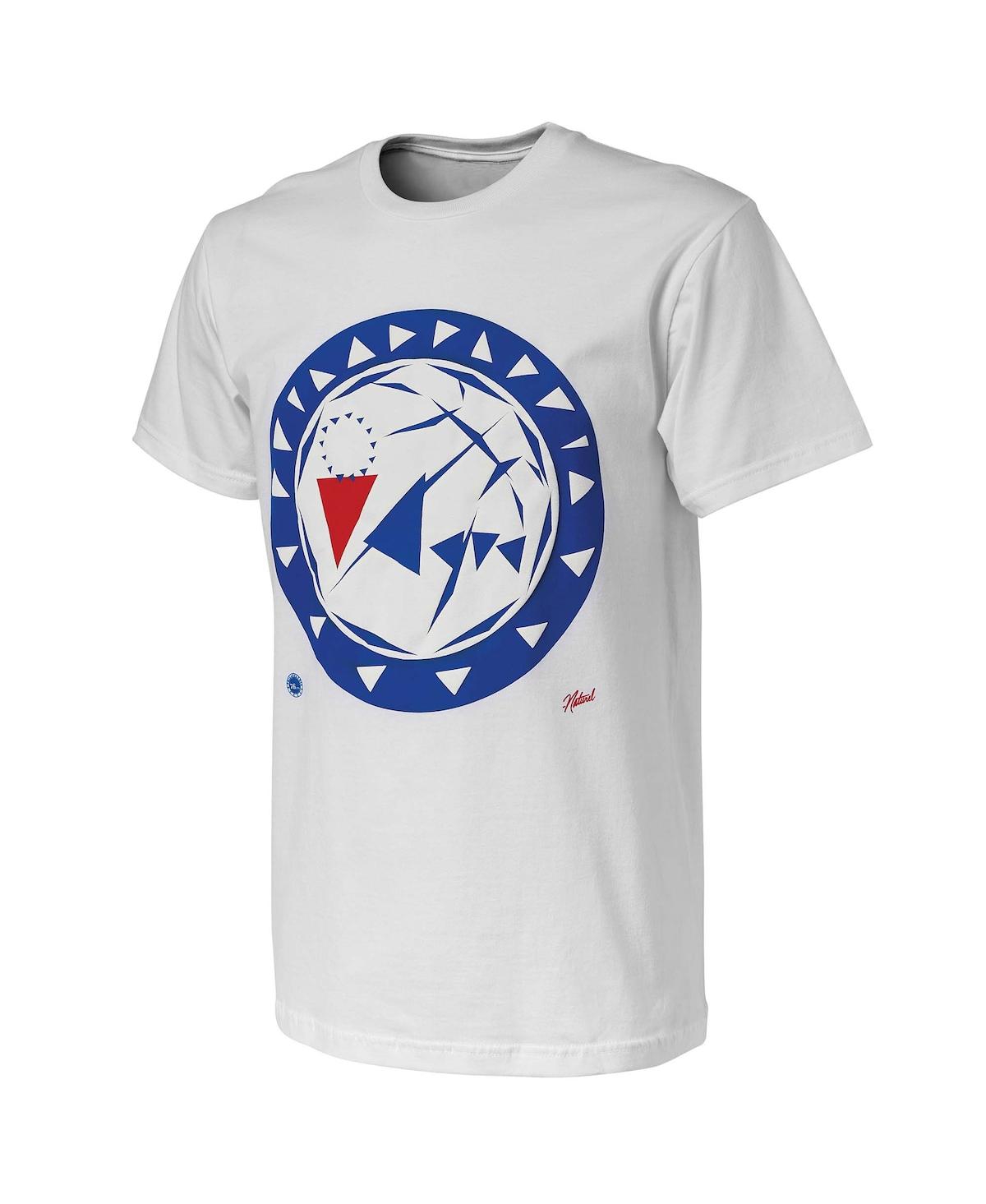 Shop Nba Exclusive Collection Men's Nba X Naturel White Philadelphia 76ers No Caller Id T-shirt