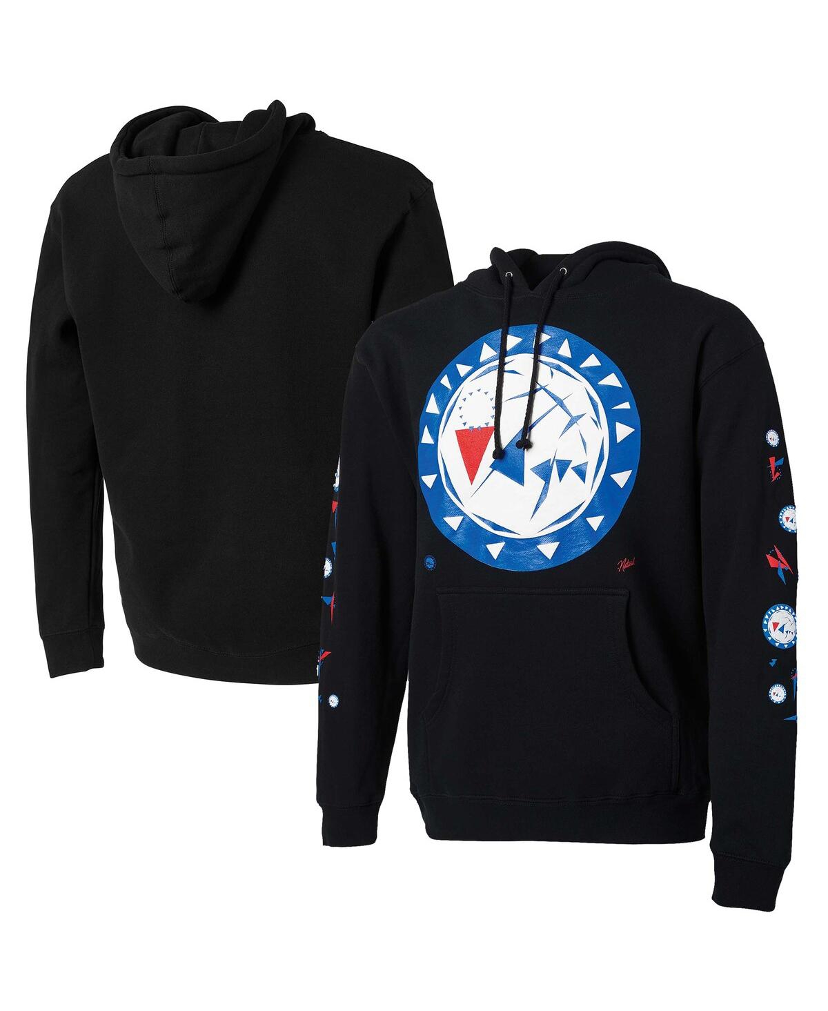 Shop Nba Exclusive Collection Men's Nba X Naturel Black Philadelphia 76ers No Caller Id Pullover Hoodie