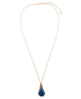 Tribeca Genuine Lapis Long Pendant Necklace