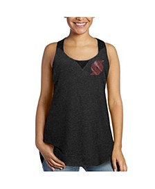 Women's Threads Black Portland Trail Blazers French Terry Deconstructed Racerback Tri-Blend Tank Top