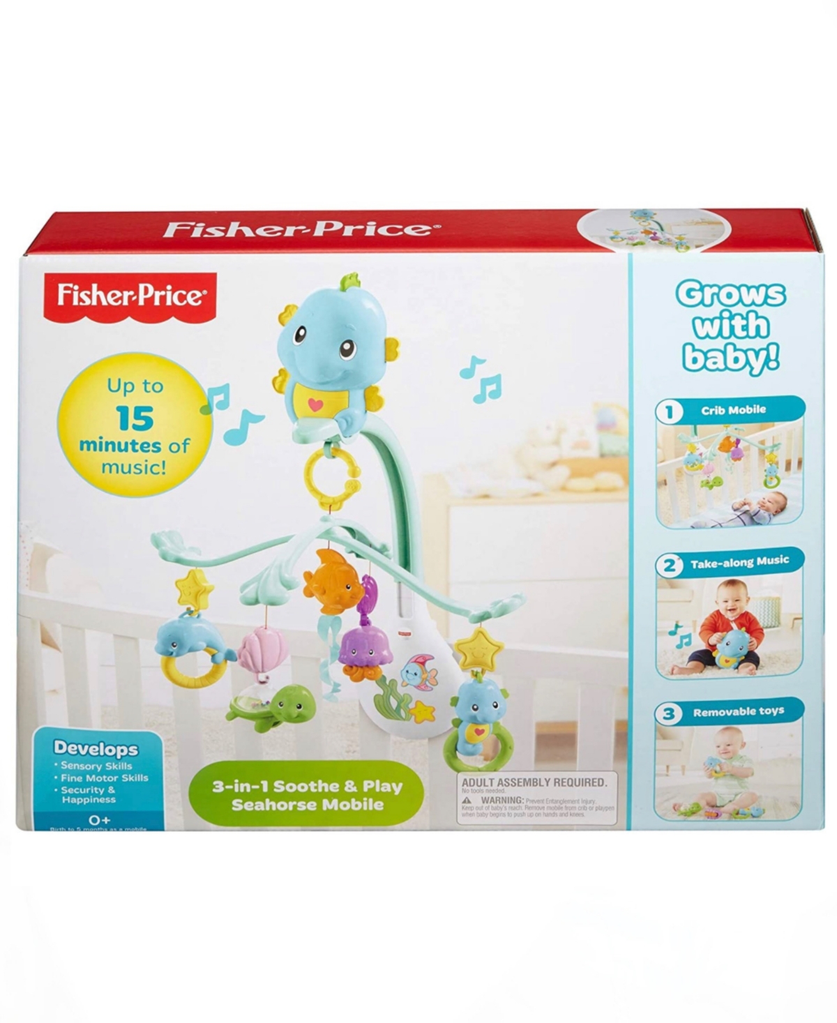 Shop Fisher Price Musical, Magical, Light Up A Room And Sooth Your Baby Mobile Seahorse In Multi Colored Plastic