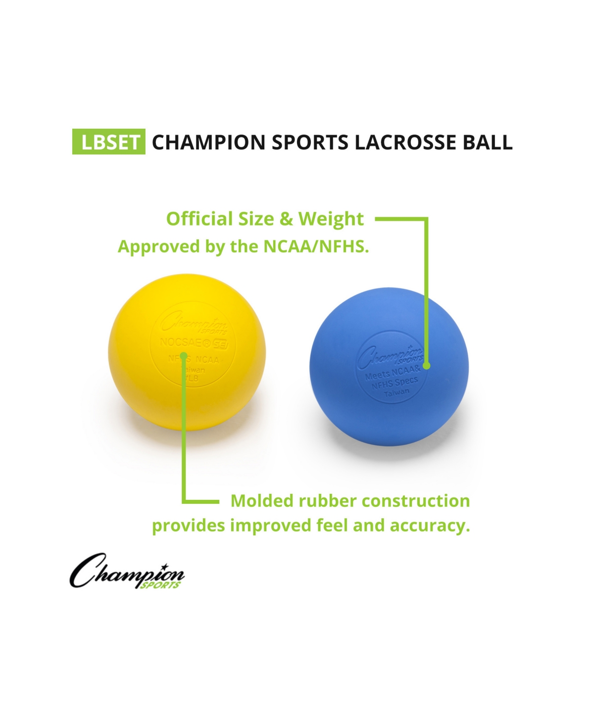Shop Champion Sports Lacrosse Ball Set, 6 Piece In White,royal Blue,orange,yellow,green