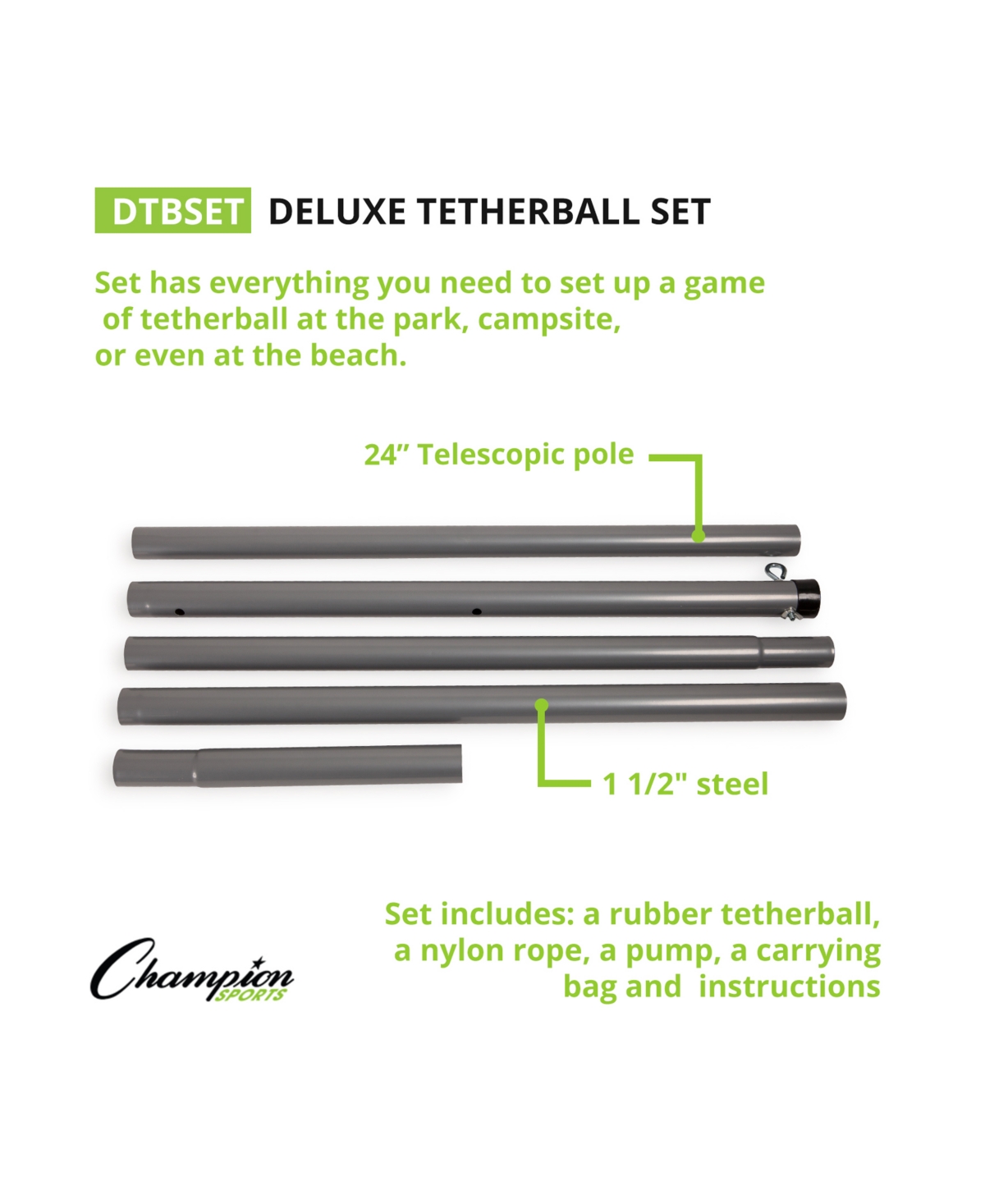 Shop Champion Sports Deluxe Tether Ball Set. 10 Piece In Assorted