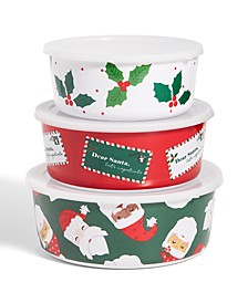 Holiday 3-Pc. Nesting Food Storage Containers, Created for Macy's