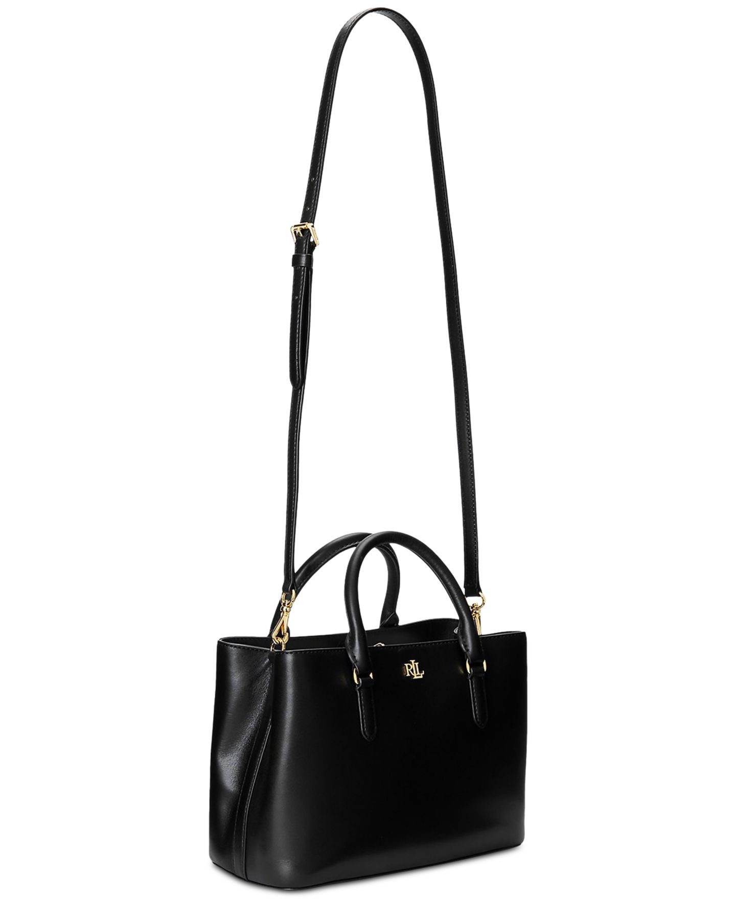 Женская сумка Lauren Ralph Lauren Leather Small Marcy 26 Satchel, цвет: Чёрный — фото 5