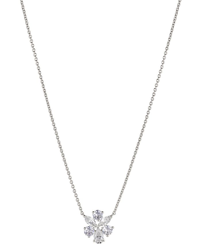 Eliot Danori Silver-Tone Crystal Cluster Pendant Necklace, 16