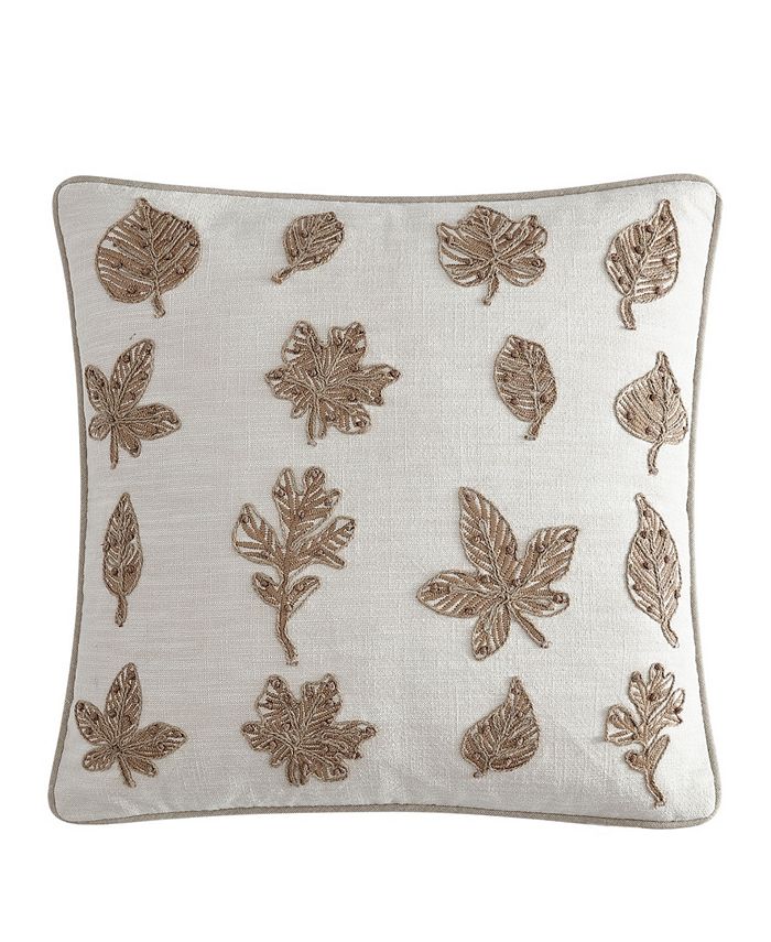 Lacourte Jute Leaves Decorative Pillow, 20" x 20", Created For Macy's