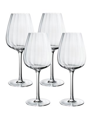 Lead Crystal Cut Glass Set of 2 Wine Glasses 4 3/4 34D 