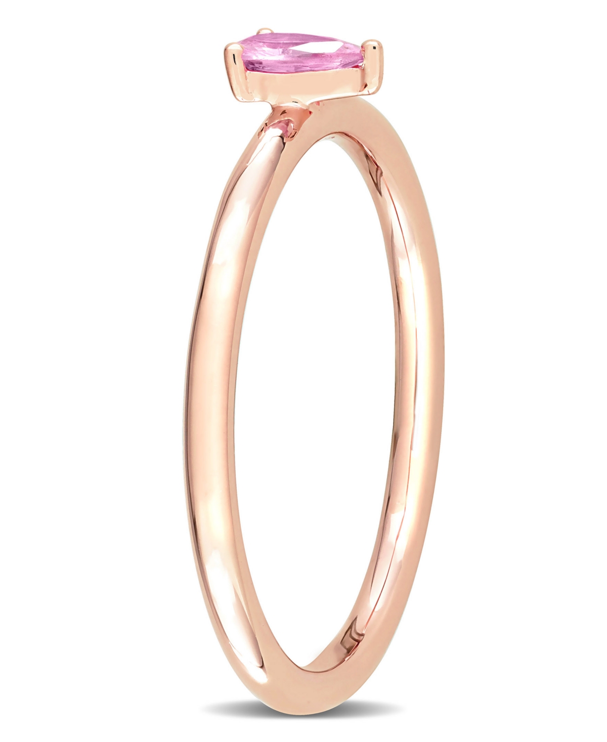 (1/4 ct. t.w.) Pear Stackable Ring in 10K Rose Gold - Pink Sapphire