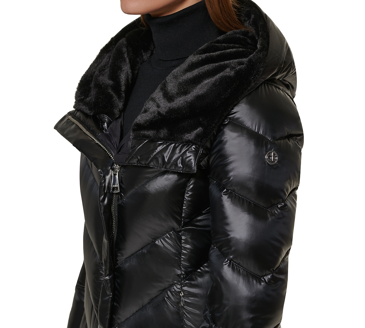 Calvin Klein Women's Faux-Fur-Lined Hooded Down Puffer Coat