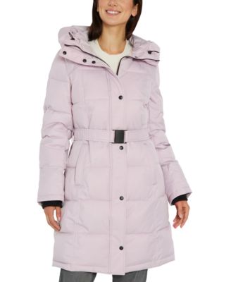 Belted Hooded Puffer Coat 