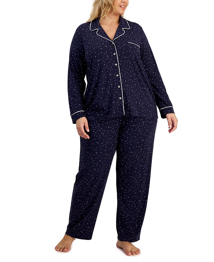 Alfani Plus Size Stars-Print Pajamas Set, Created for Macy's - Macy's