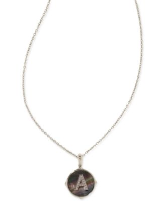 Kendra Scott - Silver-Tone Letter A Reversible Disc Pendant Necklace, 16" + 3" extender