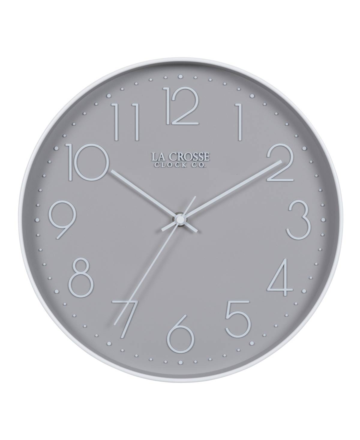 La Crosse Technology Clock Co 404-3831-int 12" Everly Quartz Silent Sweeping Wall Clock In Gray