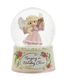 221104 Ringing in Holiday Cheer Annual Angel Musical Resin, Glass Snow Globe