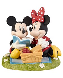 221701 Disney Mickey Mouse and Minnie Mouse Life with You is Always a Picnic Bisque Porcelain Figurine