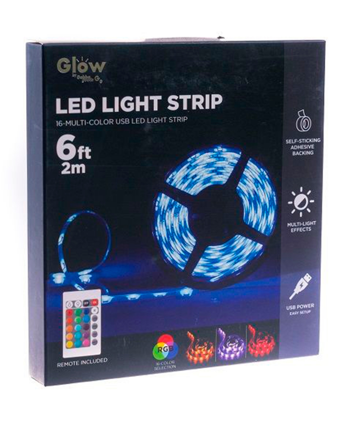 Gabba Goods Color Led Strip With Remote, 6' In Multi-rgb