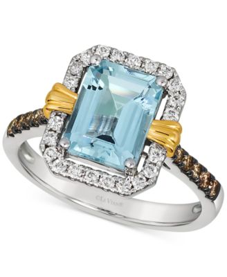 Le Vian - Sea Blue Aquamarine (2 ct. t.w.) & Diamond (3/8 ct. t.w.) Ring in 14k Two-Tone Gold