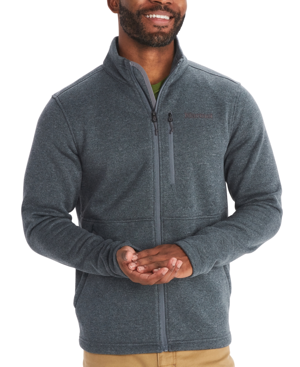Men's Drop Line Full Zip Sweater Fleece Jacket - Arctic Navy