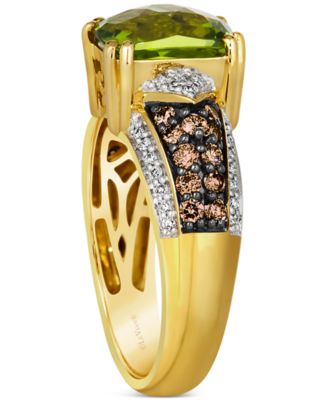 Chocolatier&reg; Green Apple Peridot (1-7/8 ct. t.w.) & Diamond (1/2 ct. t.w.) Ring in 14k Gold