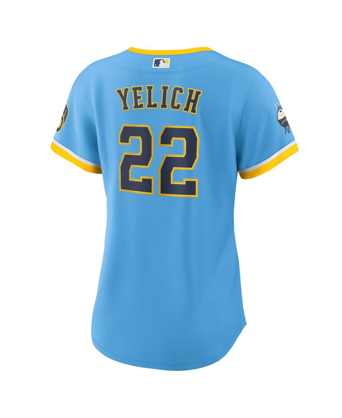 Women's Nike Christian YelichMilwaukee Brewers City Connect Replica Player Jersey - Powder Blue
