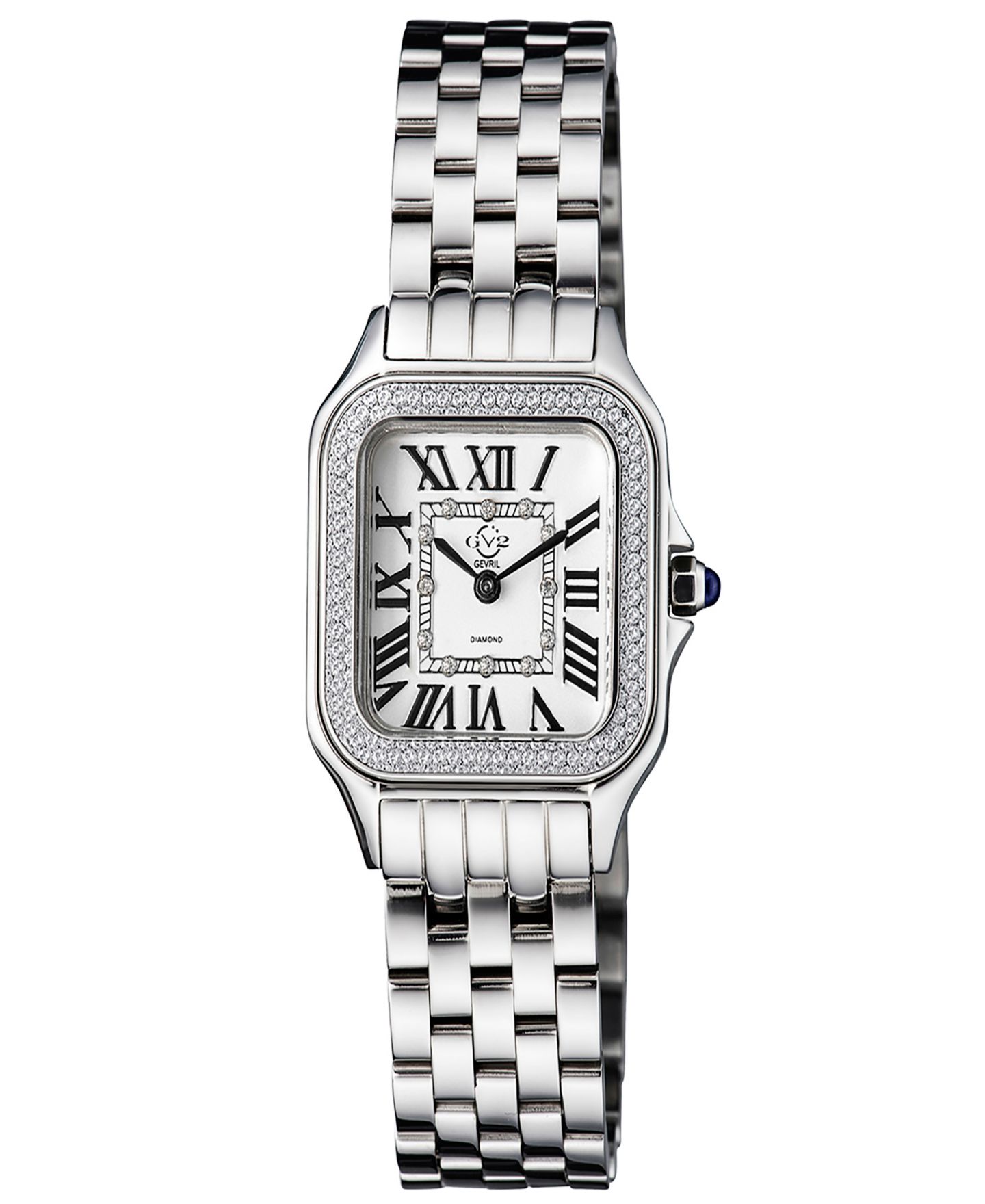 Женские часы Gevril Milan Swiss Quartz Silver-Tone Stainless Steel Bracelet Watch 27.5mm — фото 1