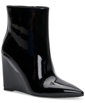 macys black wedge boots