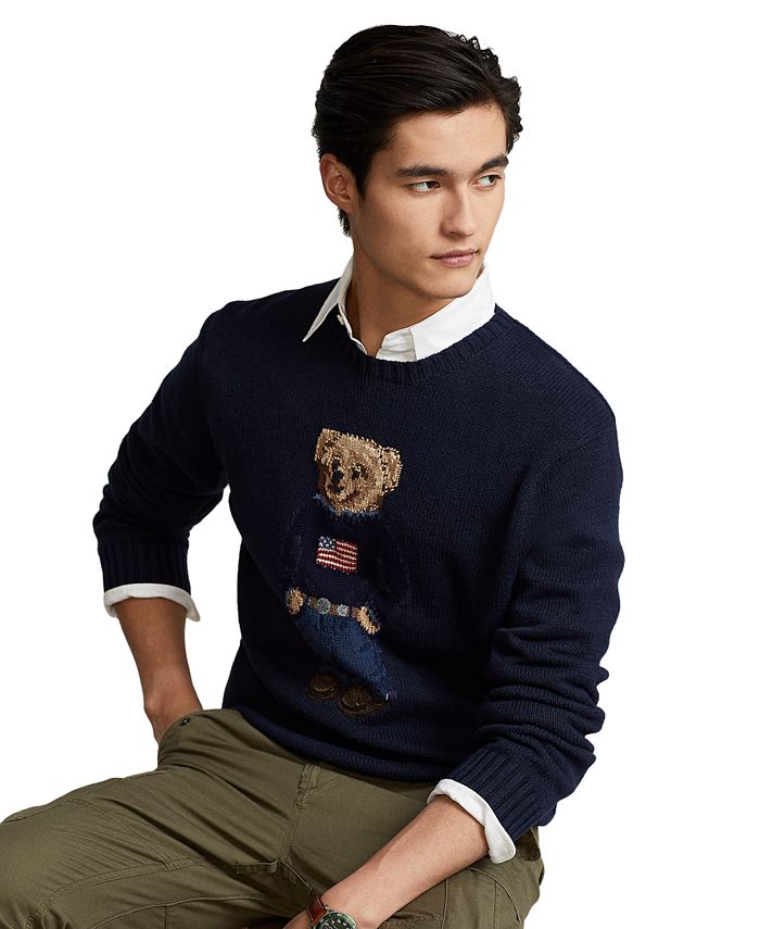 Polo Ralph Lauren Men's Polo Bear Cotton-Linen Sweater & Reviews - Sweaters  - Men - Macy's