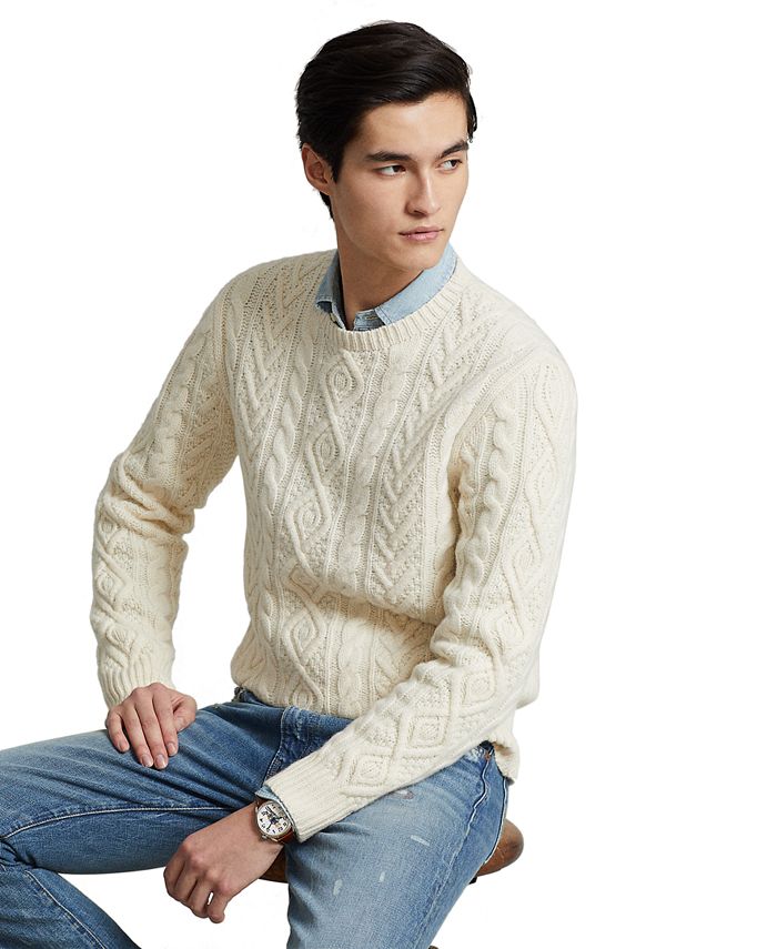 Polo Ralph Lauren Men's Iconic Fisherman's Sweater - Macy's