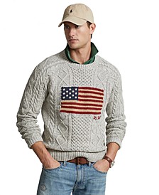 Men's Aran-Knit Flag Sweater