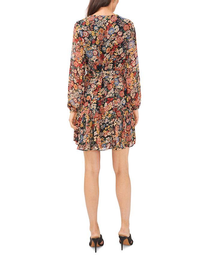 MSK Petite Floral-Print Button-Front Dress & Reviews - Dresses ...