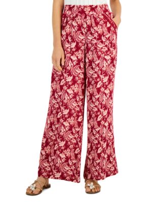 INC International Concepts - Women's Printed Pull-On Wide-Leg Pant
