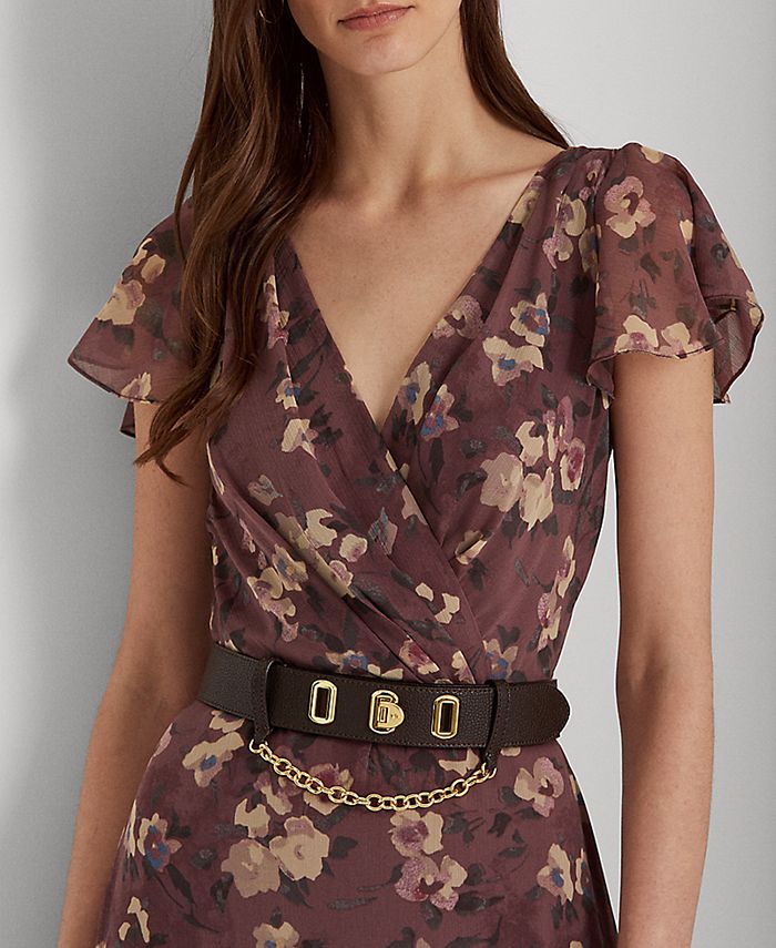 Lauren Ralph Lauren Floral Belted Crinkle Dress & Reviews
