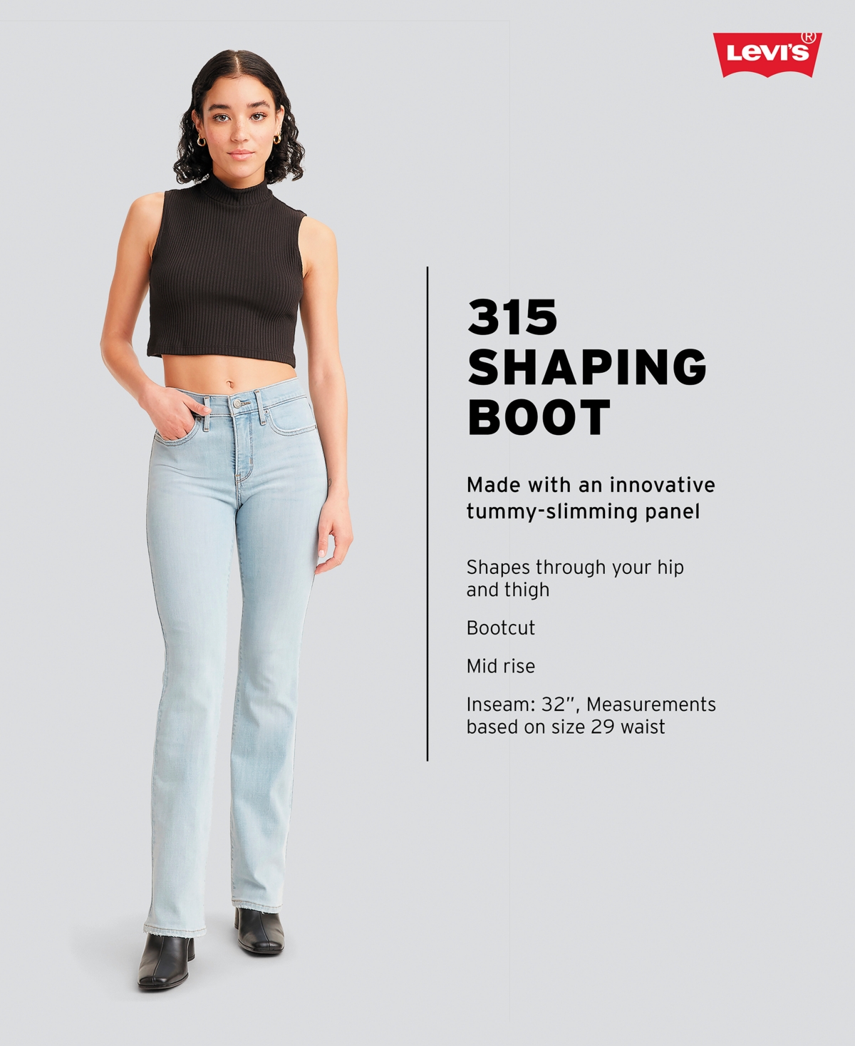 Shop Levi's 315 Shaping Mid Rise Lightweight Bootcut Jeans In Personal Wealth