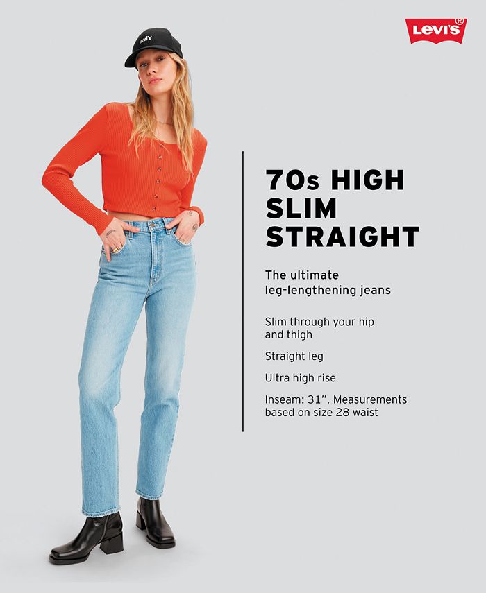 Levi's Women's '70s High-Rise Slim-Fit Straight-Leg Jeans & Reviews - Jeans  - Juniors - Macy's