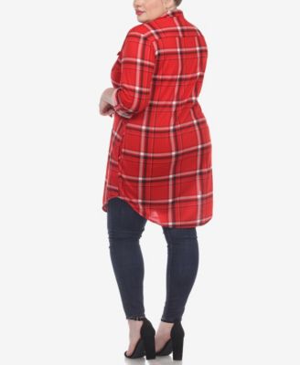Plus Size Plaid Tunic Top