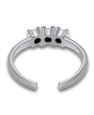 Cubic Zirconia Three Stone Sterling Silver Toe Ring