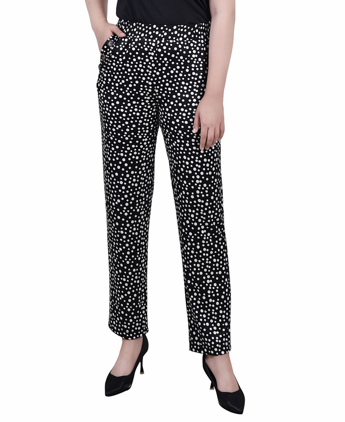 Ny Collection Women's Missy Wide Waist Pull On Pants In Nice Icemoon