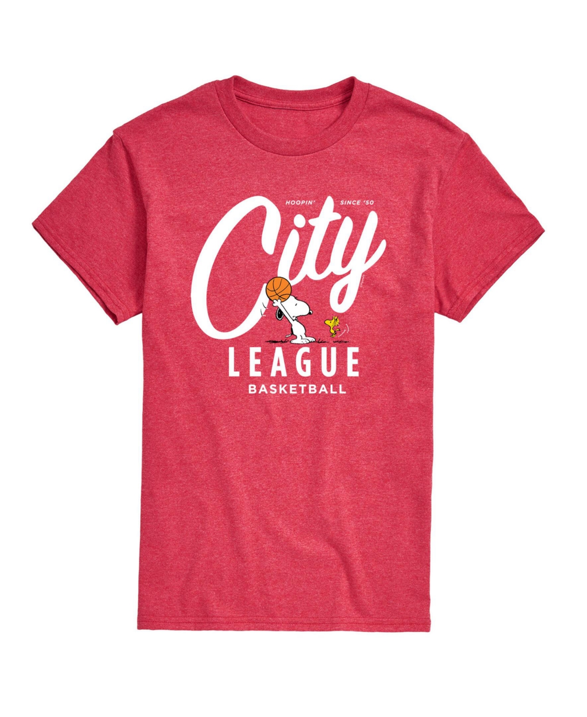 Airwaves Men's Peanuts City League Baseball T-shirt In Red