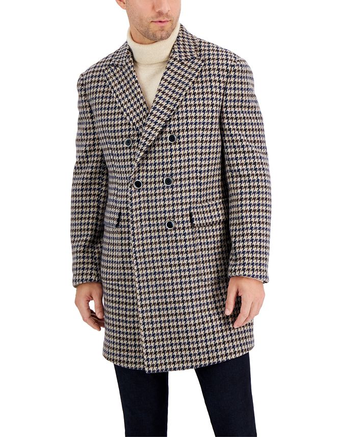 Tallia Men s Houndstooth Overcoat Macy s