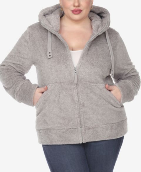 Женские куртки White Mark Plus Size Hooded Sherpa Jacket