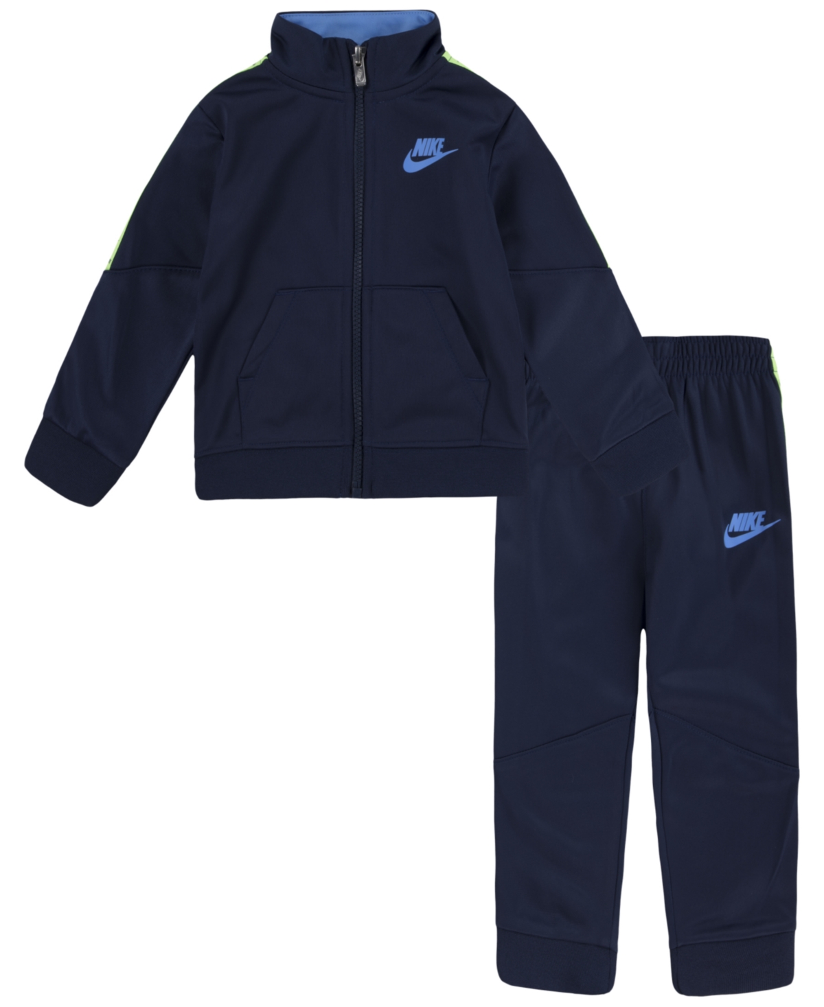 Nike Baby Boys Futura Taping Tricot Jacket And Joggers, 2 Piece Set In Midnight Navy