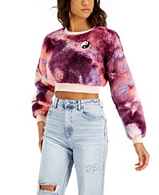 Juniors' Tie-Dyed Cozy Cropped Pullover