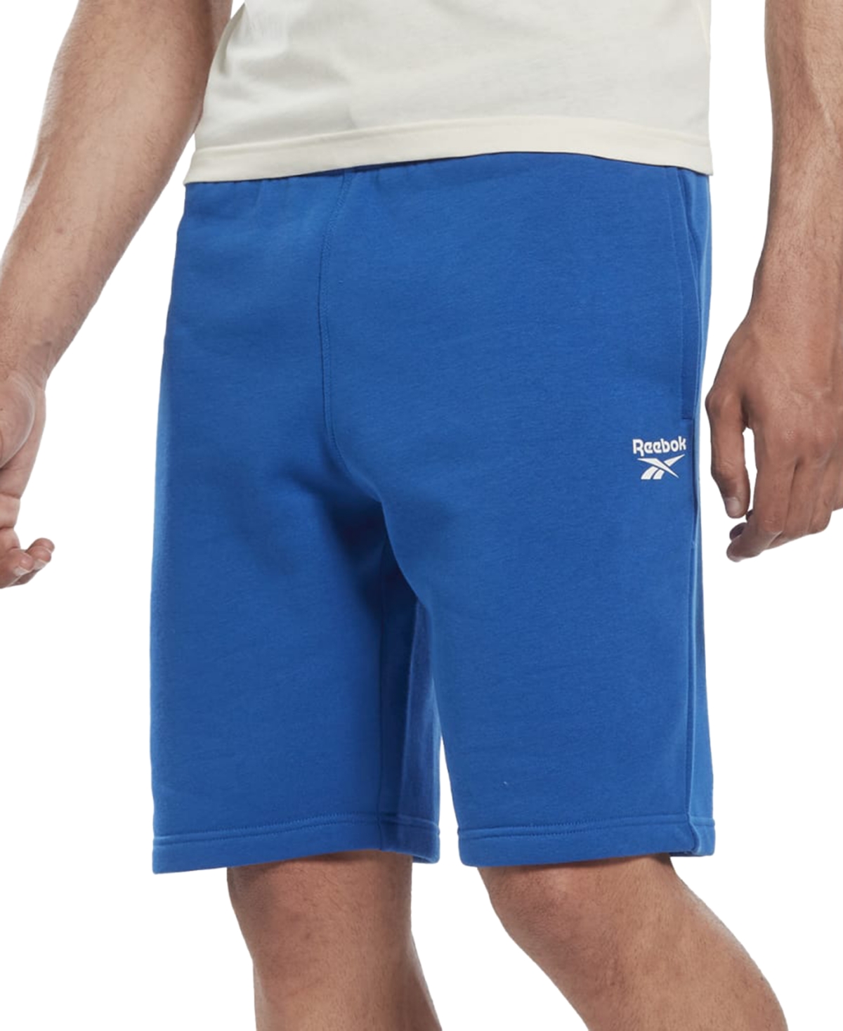 Shop Reebok Men's Identity Regular-fit Logo-print Sweat Shorts In Hoops Blue
