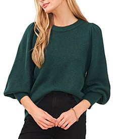 Women's Crewneck Puffed Sleeve Sweater