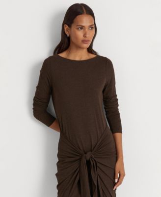 ralph lauren side tie jersey dress