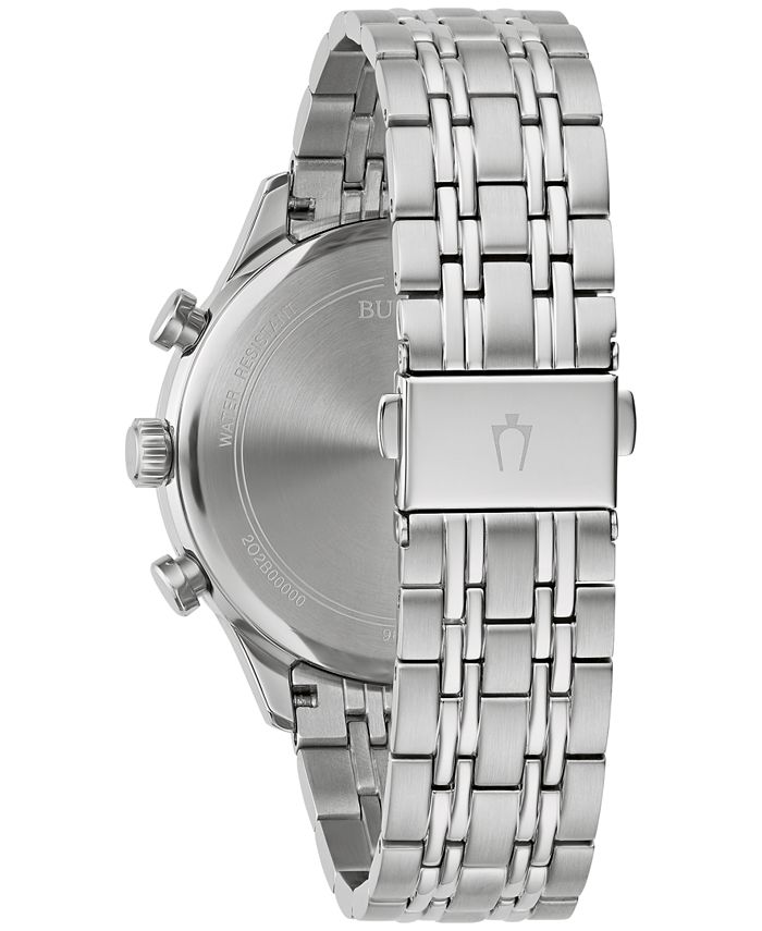 Bulova Men's Chronograph Classic Stainless Steel Bracelet Watch 42mm