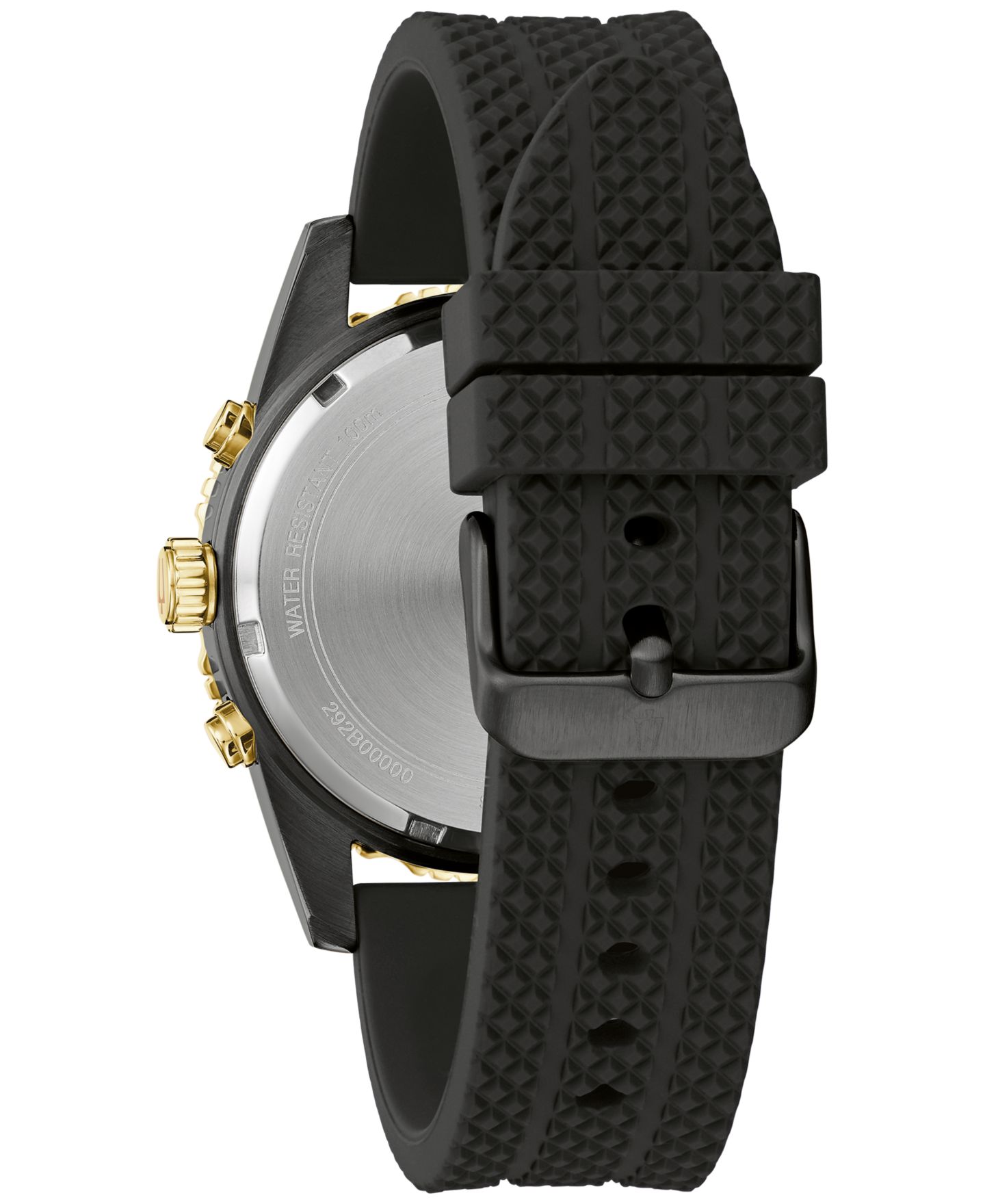 Мужские часы Bulova Chronograph Classic Black Silicone Strap Watch 43mm — фото 3