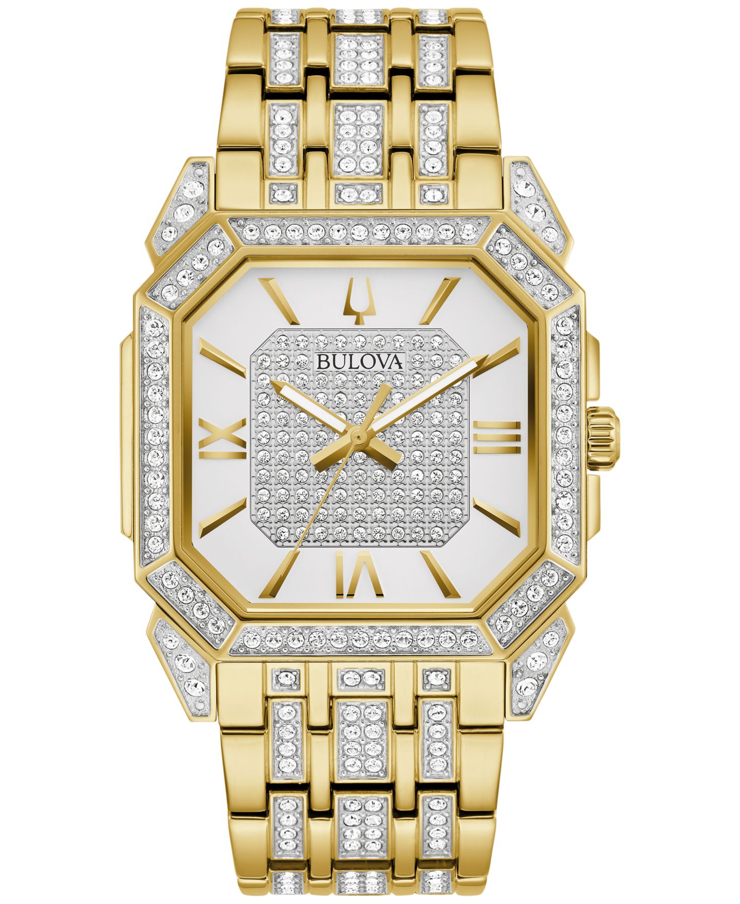 Мужские часы Bulova Crystal Octava Gold-Tone Stainless Steel Bracelet Watch 40mm — фото 1
